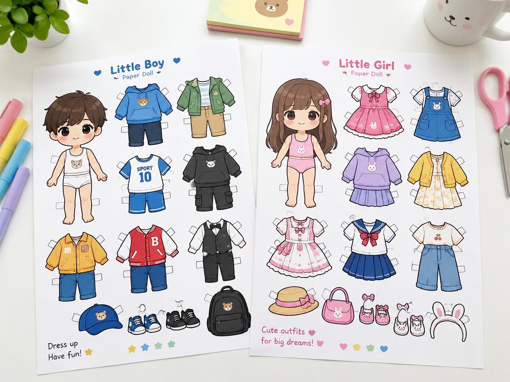 +200 Folhas de Paper Doll (Diversos temas)